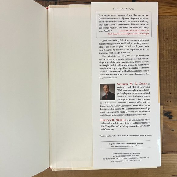 The Speed of Trust - by Stephen M R Covey, Hardcover Book, 2006 - Picture 3 of 9